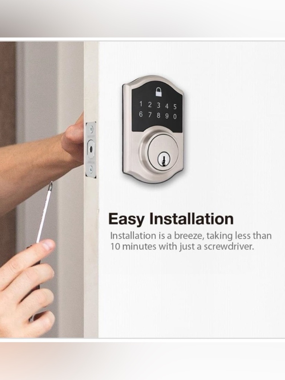 Defiant Touchpad Deadbolt - Satin Nickel - Picture 7 of 8